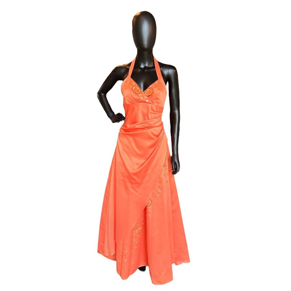 Sherbet Prom Halter Formal Dress - City Triangles